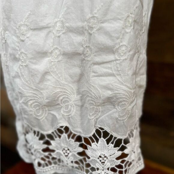 Cremieux White cotton crocheted lace detailing Dress EUC - Picture 9 of 13